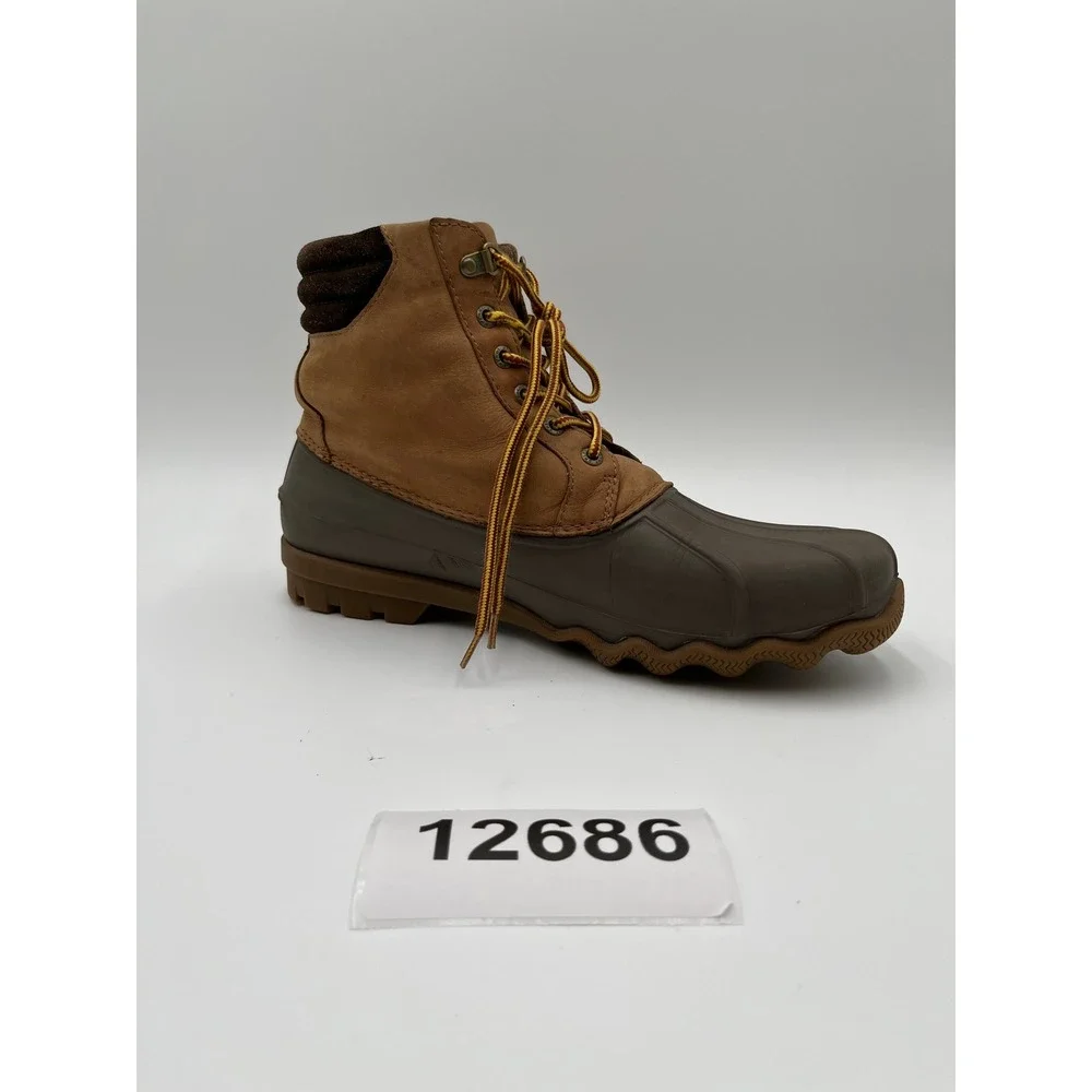 Sperry Avenue STS12126 Duck Boots Mens 10.5M Brown Leather Waterproof Lace Up